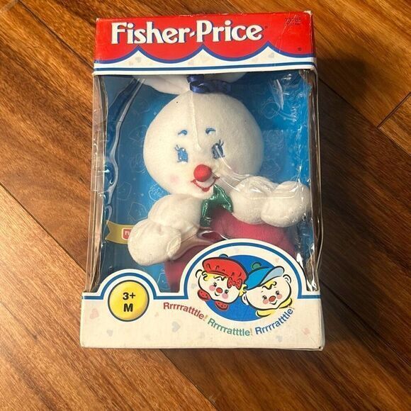 Fisher price vintage 1998 bunny rattle plush baby bunny soft in box‎ - Picture 1 of 6